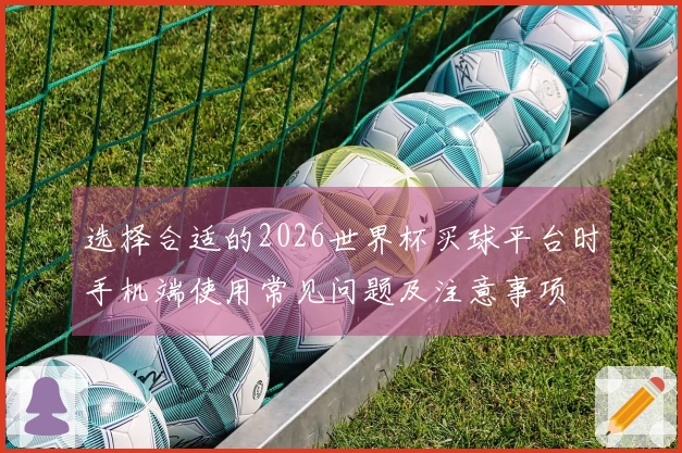 选择合适的2026世界杯买球平台时手机端使用常见问题及注意事项